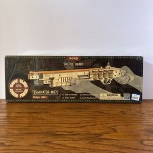 ROKR Justice Guard Terminator M870 3D Wooden Puzzle Rubber Band New Sealed
